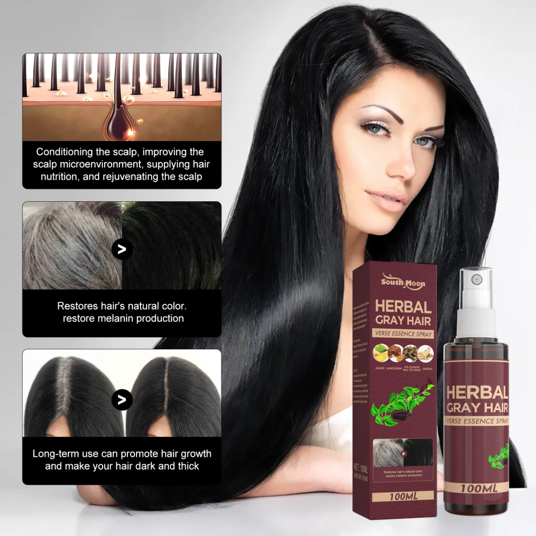 Ginger Ganoderma Hair Color Restoration Serum Anti Grey Hair Treatment Spray